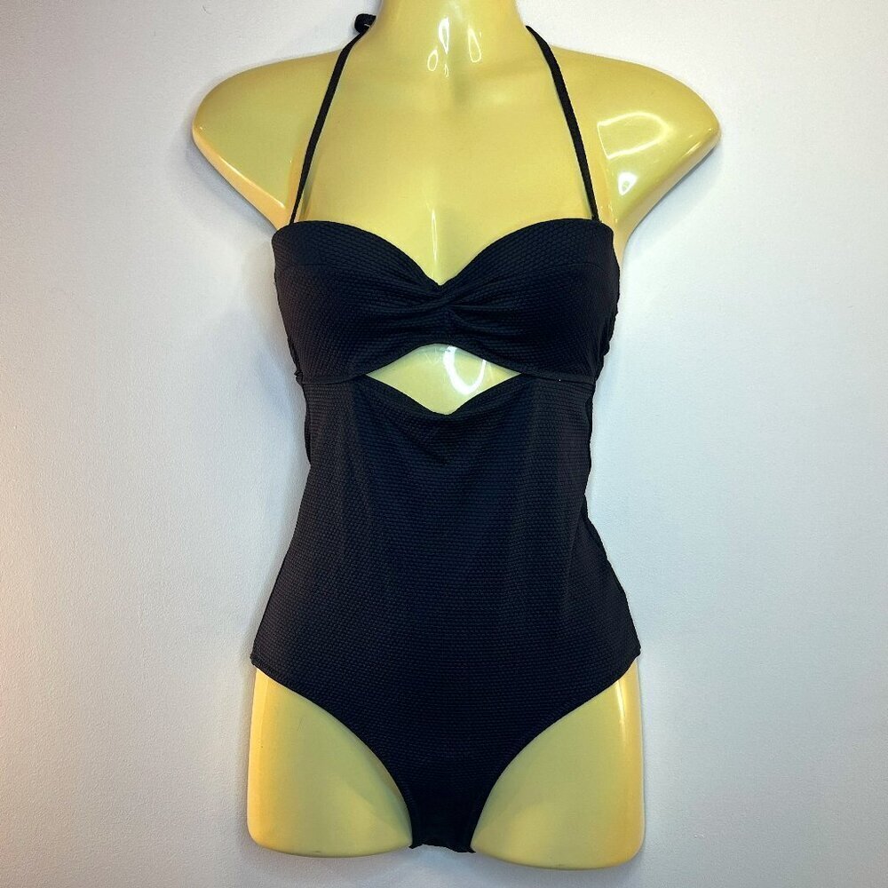 Topshop Women's Black Honeycomb Cut Out One-Piece Swimsuit - Size 2 - NWT